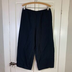 F.H. Clothing Co. Black Cropped Pants M Made in‎ USA Viscose Blend Quechee VT